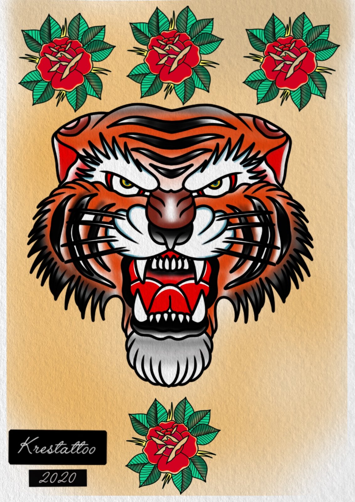 Battle of the Heavens Dragon Vs Tiger Tattoo Flash Print | Etsy | Tiger  tattoo design, Tiger tattoo, Tiger art